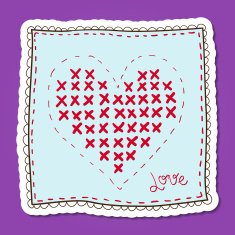 Handkerchief with heart embroidery N2