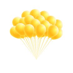 Vector bunch birthday or party yellow balloons