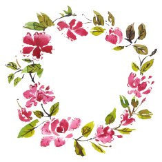 Frame with watercolor flowers