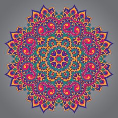 Round ornament pattern with floral decorative elements N3