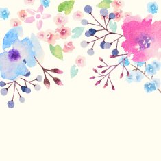 Invitation card with watercolor flowers for your wedding day N24