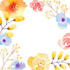 Invitation card with watercolor flowers for your wedding day N26
