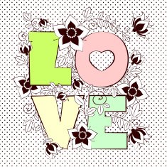 vector letter love Wedding card N2