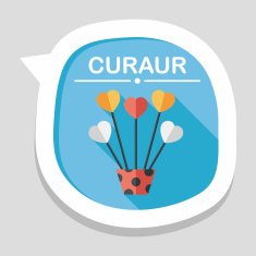 heart flower flat icon with long shadow eps10 N7