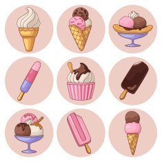 Ice cream isolated set N2