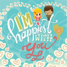 I'm Happiest With You Greetings Card Design N2