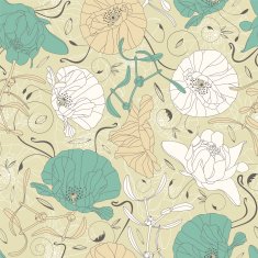 elegant flowers and leaves