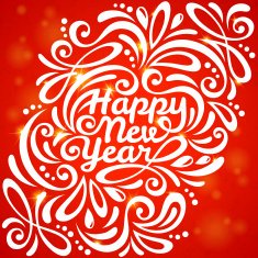 Red romantic New year background with flare lights and texture