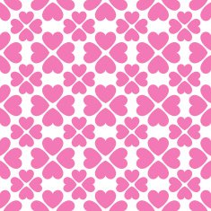 Floral vector seamless pattern with heart shapes