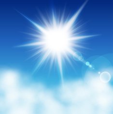 Sun on a blu sky