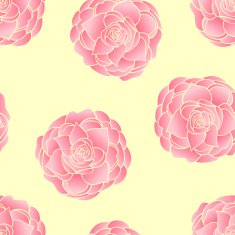 Floral seamless vector pattern with camellias on light background