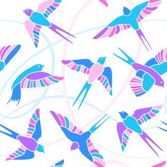 Flight of Swallows - mosaic pattern