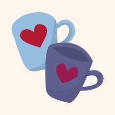 Valentine's day theme cup elements vector N5