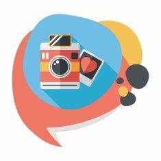 Valentine's Day photo flat icon with long shadow eps10 N14