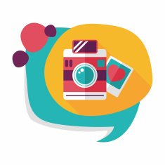 Valentine's Day photo flat icon with long shadow eps10 N15