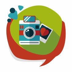 Valentine's Day photo flat icon with long shadow eps10 N16