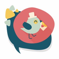 Valentine's Day lover bird flat icon with long shadow eps10 N126