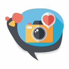 Valentine's Day photo camera flat icon with long shadow eps10 N16