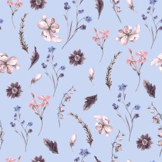 Vintage Seamless Background with Wildflowers N2