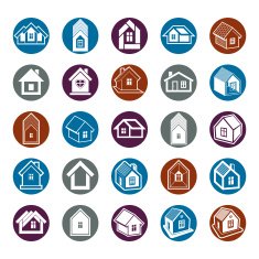 Houses abstract icons can be used in advertising