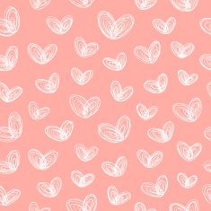 Seamless pattern with hearts-butterflies