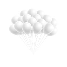 Vector bunch birthday or party white balloons