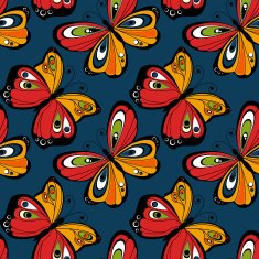 Flying butterfly seamless pattern Spring illustration N4