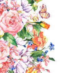 Floral Greeting Card with Blooming Jasmine