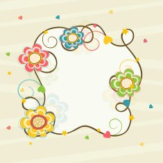 Beautiful frame with flowers decoration N2