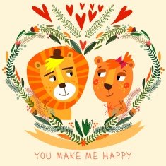 You Make My Happy card in bright colors N2