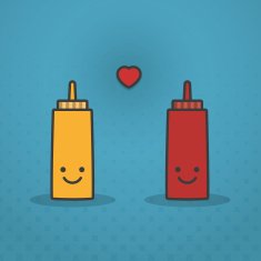 Mustard and ketchup in love
