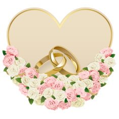 Vector Wedding Card with Rings