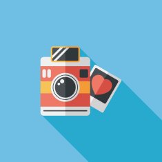 Valentine's Day photo flat icon with long shadow eps10 N17