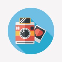 Valentine's Day photo flat icon with long shadow eps10 N18