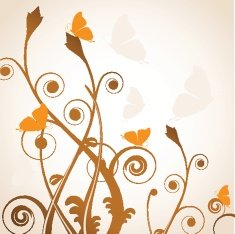 Floral card with butterflies N2