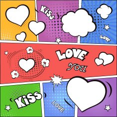 Valentines day and wedding background flat