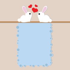 Lover Bunnies and Frame