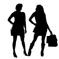 Vector silhouette of a woman N1093