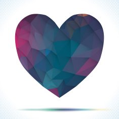 Vector Geometric Mosaic Heart Template for Valentines Day Design N2