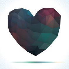 Vector Geometric Mosaic Heart Template for Valentines Day Design N5
