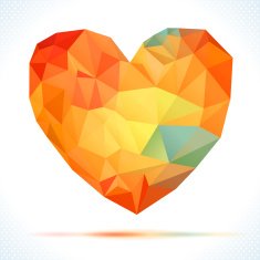 Vector Geometric Mosaic Heart Template for Valentines Day Design N6