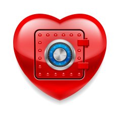 Shiny red heart as a safe N7
