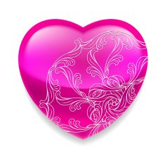 Shiny pink heart with decor free image download