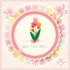 Vintage beautiful pink tulip card or background N2