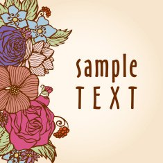 Flowers background in retro style