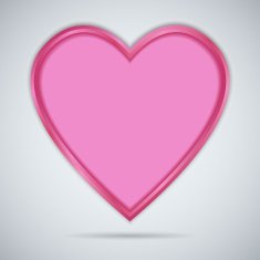 Pink paper heart with shadow