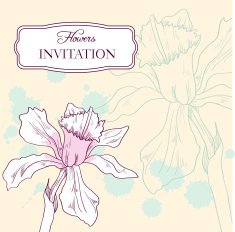 vintage floral card with narcissus