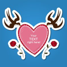 Heart frame with swallows