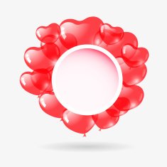 Red heart shaped balloons Valentine's day background