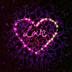 Bright electro heart Valentines day card